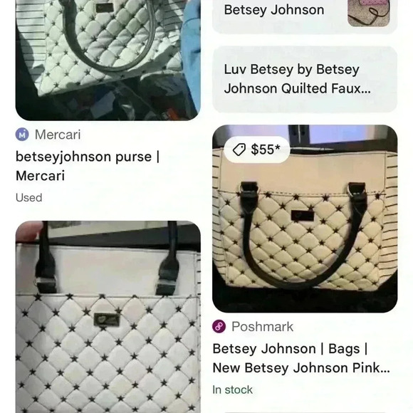 Betsey Johnson large white quilted purse - Picture 10 of 11